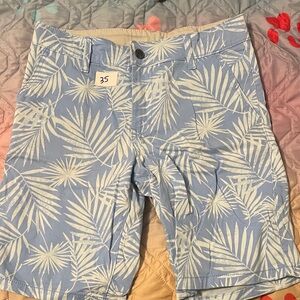 Blue Palm Leaf Kids Shorts